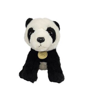 Aurora World Miyoni Plush Panda Sitting Black White Stuffed Animal Realistic 8"‎